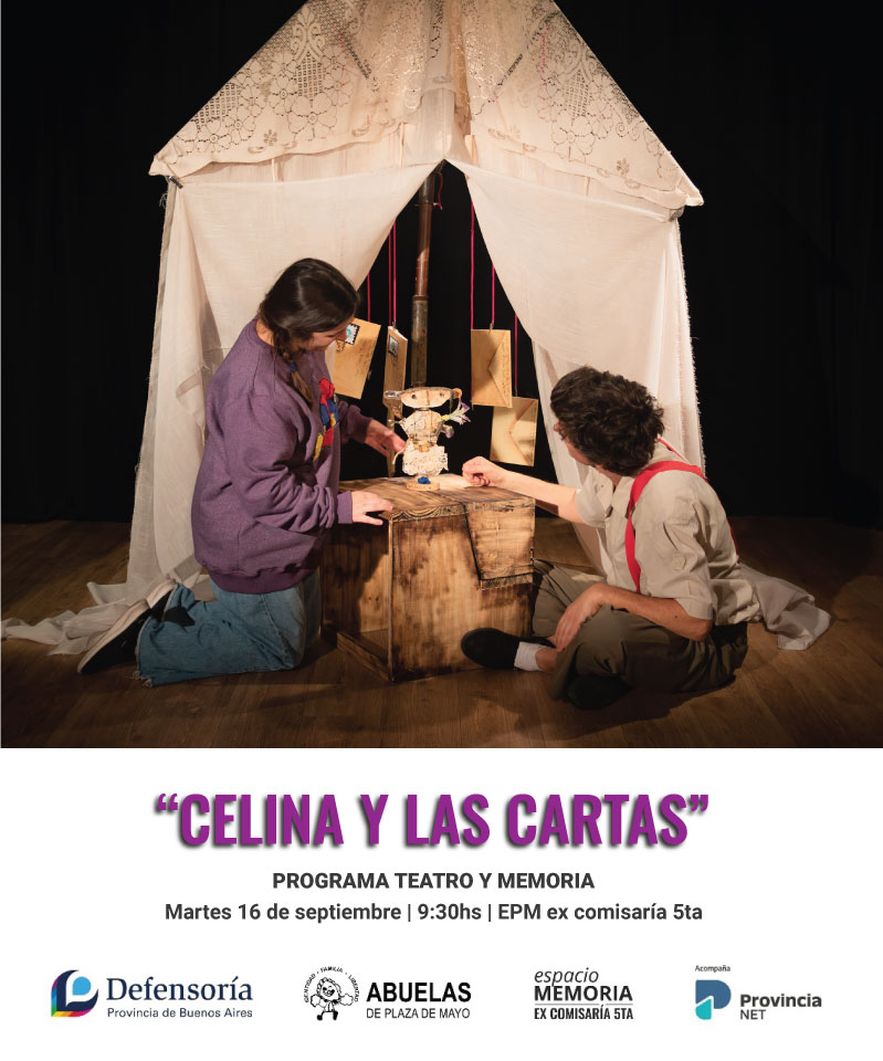 El próximo martes vuelve Celina y las carta al Espacio Memoria en Comisaría 5ta de la Plata